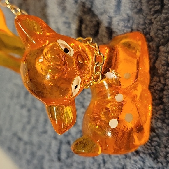 Vintage 3 Bambi Acrylic Figurines  Orange Artoff 60 or 70s Retro Mid Century - Picture 6 of 12